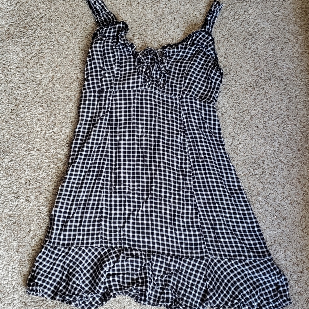 American Eagle Outfitters Black & White Gingham Mini Dress